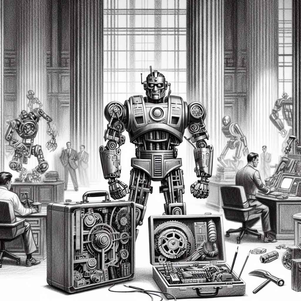 Our lawyer, who happens to be a terrifying robot